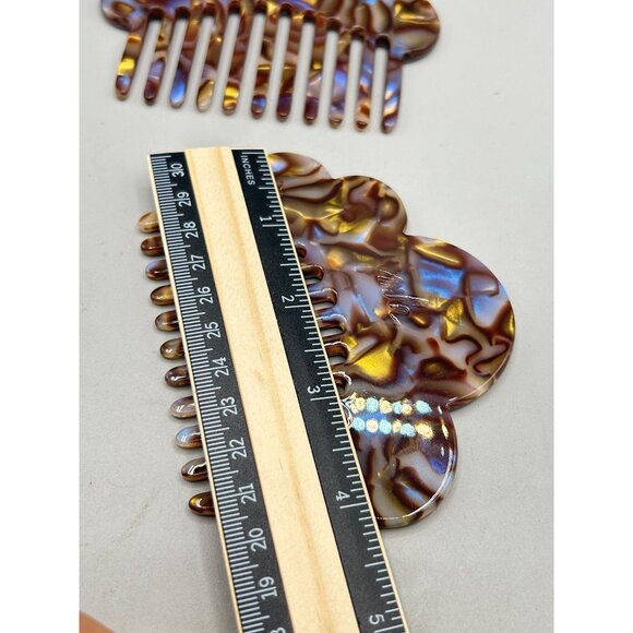 Mle Cloud Comb in Iridescent Labradorite Plastic Set of 2 Hair Accessory